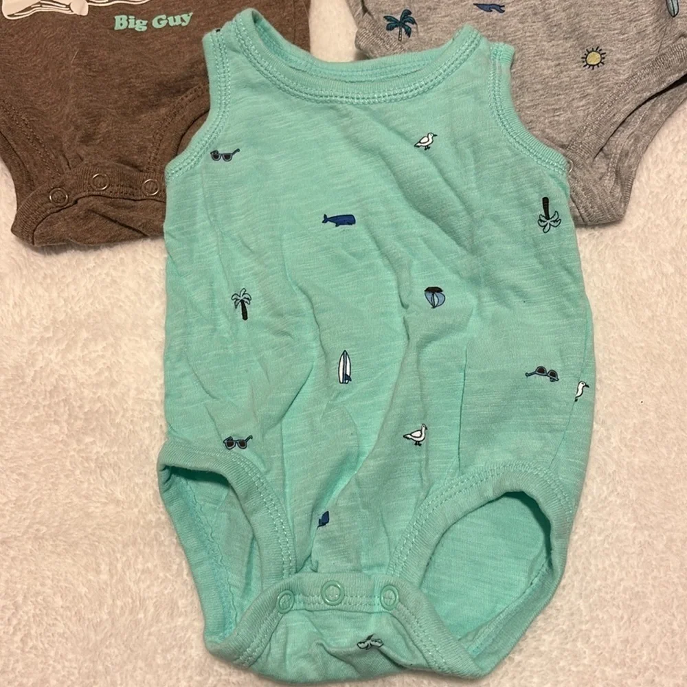 Carter’s 3 months sleeveless tank top onesies. Cute summer theme bundle.